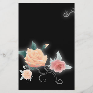 Elegant Rose Floral Vintage Stationery