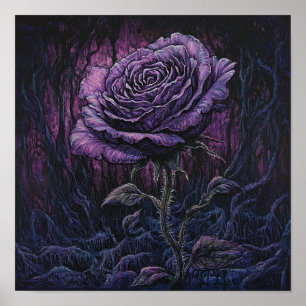 Elegant Rose Floral Wall Hanging Warm Interiors Poster