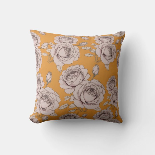 Elegant   Rose Floralblanket Cushion (Front)