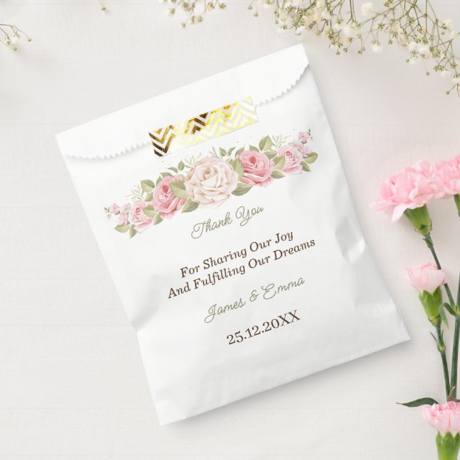 Elegant Rose Flower Custom Favour Bag (Sealed)