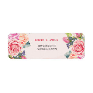 Elegant Rose Flower Custom Return Address Label