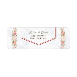 Elegant Rose Flower Custom Return Address Label