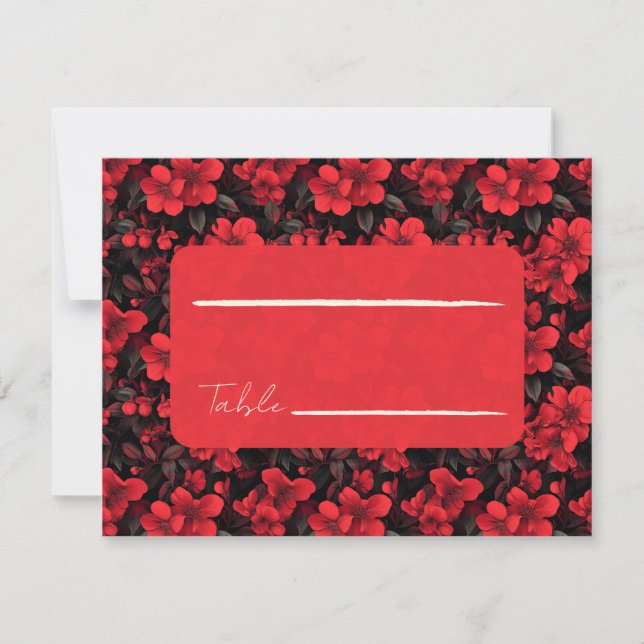 Elegant Rose Flower Greenery Wedding Place Card (Front)