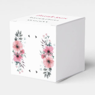Elegant Rose Flower Personalised Wedding Favour Box