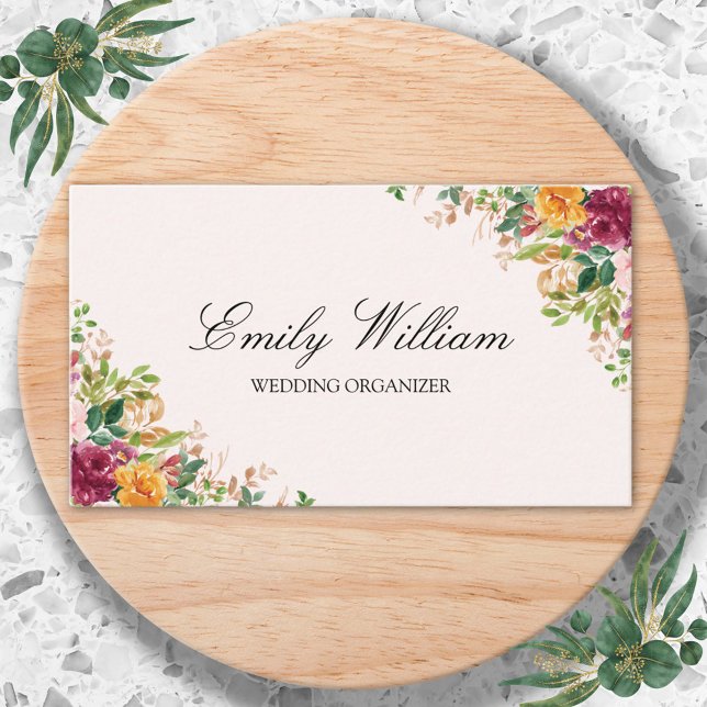 Elegant Rose Flowers Floral Botanical Business Card (Close up)