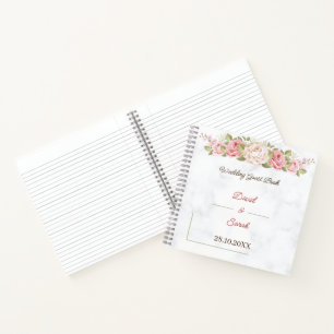 Elegant Rose Flowers Personalised Wedding Notebook