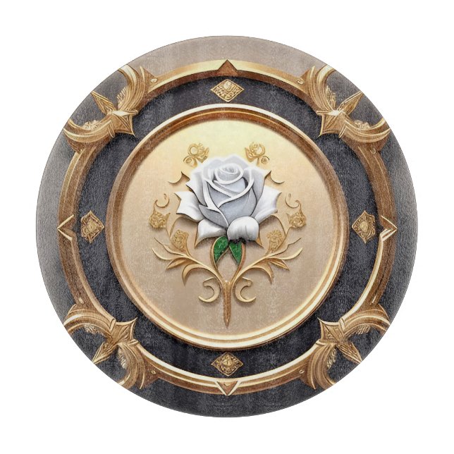 🌸 Elegant Rose Frame Luxury Kitchen Style 🌸 Cutting Board (Front)