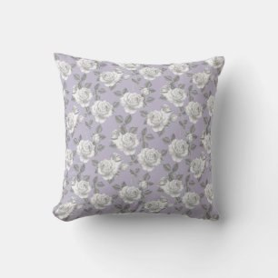 Elegant Rose Garden in Lavender Cushion