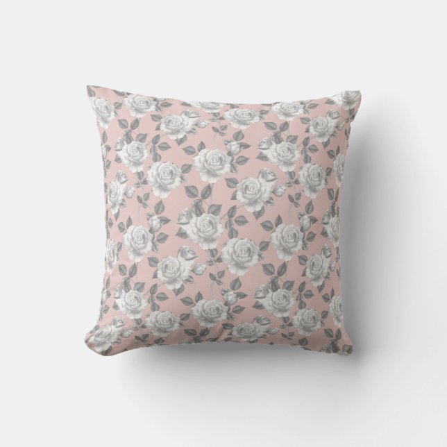 Elegant Rose Garden in Pink Cushion (Front)