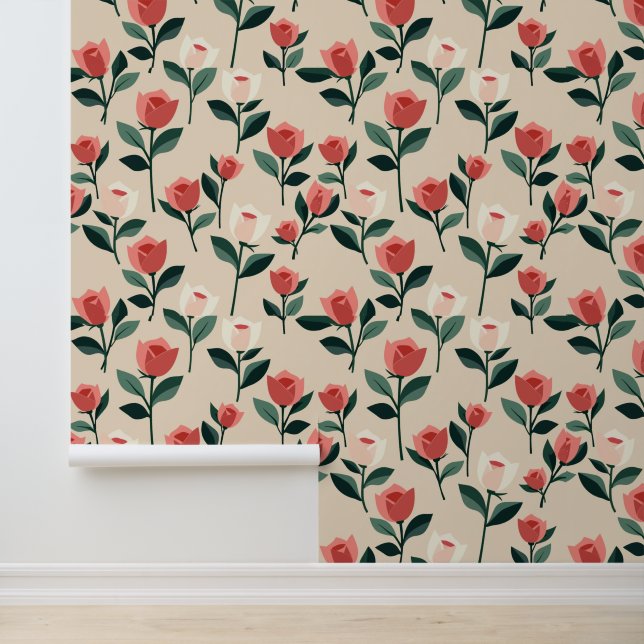 Elegant Rose Garden | Vintage-Inspired Floral Wallpaper (Application)