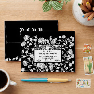 Elegant Rose Garden Wedding RSVP Response   Envelope