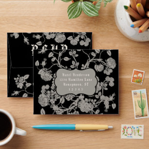 Elegant Rose Garden Wedding RSVP Response   Envelope