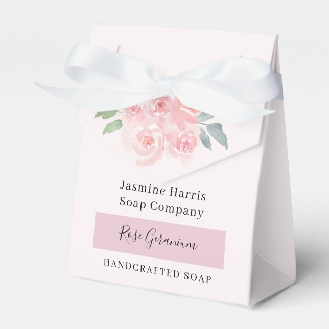 Elegant Rose Geranium Handcrafted Soap Favour Box (Front Side)