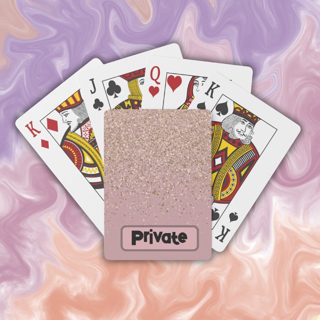 Elegant Rose Glitter Monogrammed | Playing Cards (Creator Uploaded)