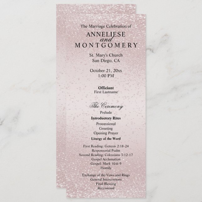 Elegant Rose Glitter  -  Program (Front/Back)