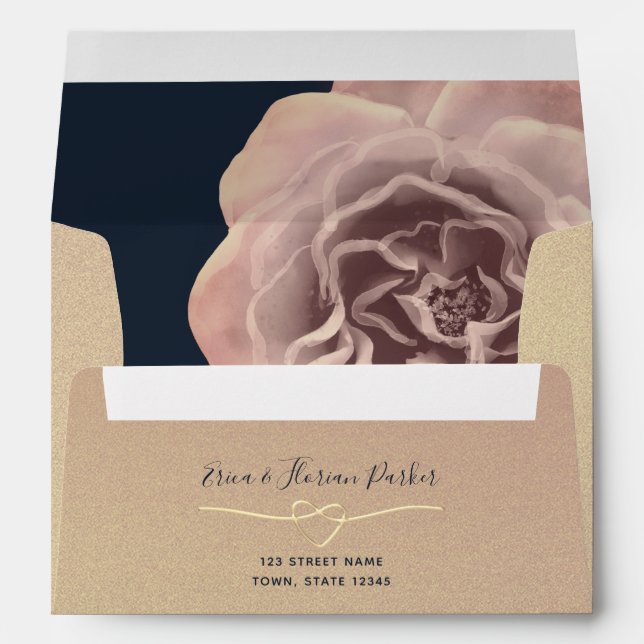 Elegant Rose Gold 5x7 Envelope (Back (Bottom))