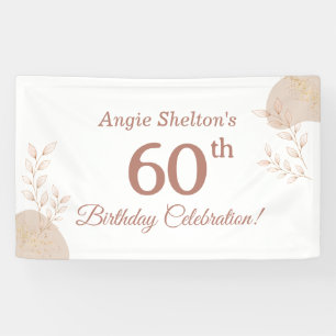 Elegant Rose Gold 60th Birthday Celebration  Banner
