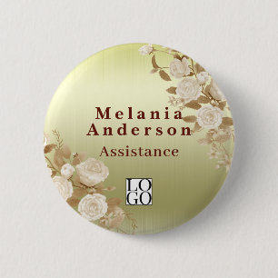 Elegant Rose Gold 6 Cm Round Badge