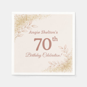 Elegant Rose Gold 70th Birthday Celebration Napkin