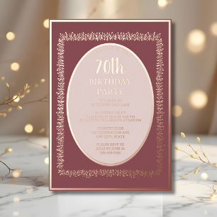 Elegant Rose Gold 70th Custom Birthday Party