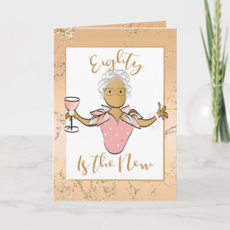 Elegant Rose Gold 80th Birthday Card for Her