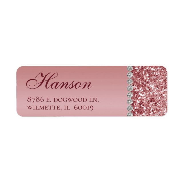Elegant Rose Gold 85th Birthday return Address Label (Front)