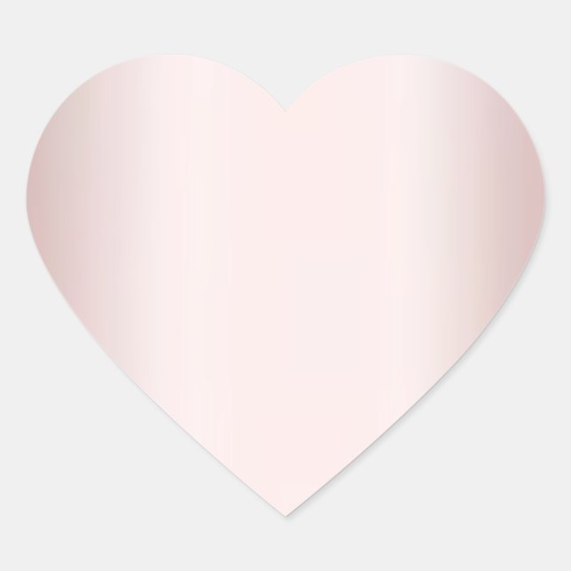 Elegant Rose Gold Add Your Text Blank Template Heart Sticker (Front)