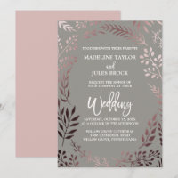 Elegant Rose Gold and Grey | Leafy Frame Wedding