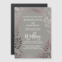 Elegant Rose Gold and Grey | Leafy Frame Wedding