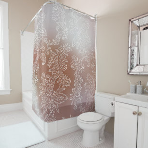 Elegant Rose Gold and Lace Shower Curtain