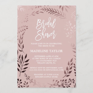 Elegant Rose Gold and Pink Bridal Shower Invitation