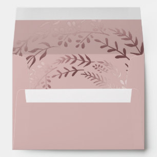 Elegant Rose Gold and Pink Lined Wedding Envelopes
