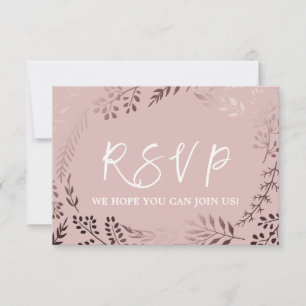 Elegant Rose Gold and Pink Menu Choice RSVP Card
