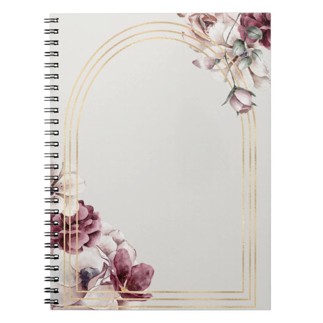 Elegant Rose Gold Arch Notebook | Stylish  (Front)