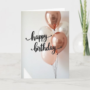 Elegant Rose Gold Balloon Card