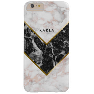 Elegant Rose-Gold & Black Faux Marble D5 Barely There iPhone 6 Plus Case