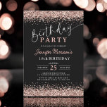 Elegant Rose Gold Black Glitter 18th Birthday Invitation<br><div class="desc">Make your 18th birthday unforgettable with the Elegant Rose Gold Black Glitter 18th Birthday Invitation! Featuring a dazzling combination of rose gold glitter and sleek black, this invitation captures the perfect balance of sophistication and glam. Whether you're hosting a lavish party or an intimate celebration, this elegant design will set...</div>