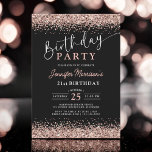 Elegant Rose Gold Black Glitter 21st Birthday Invitation<br><div class="desc">Celebrate your 21st birthday in style with the Elegant Rose Gold Black Glitter 21st Birthday Invitation! This chic design features a stunning combination of shimmering rose gold glitter and sleek black, offering a modern and glamourous touch to your milestone event. Perfect for a sophisticated celebration, this invitation exudes luxury and...</div>