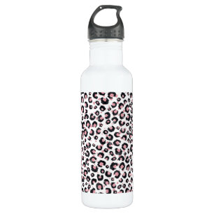 Elegant Rose Gold Black Leopard Pattern 710 Ml Water Bottle