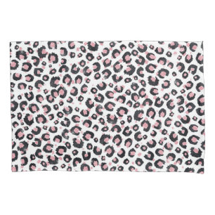 Elegant Rose Gold Black Leopard Pattern Pillowcase