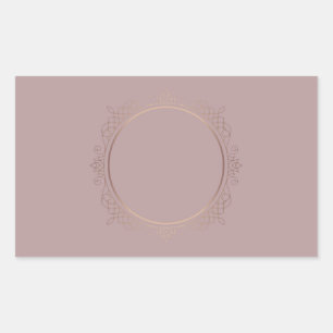 Elegant Rose Gold Blank Template Add Your Text Rectangular Sticker