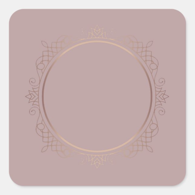 Elegant Rose Gold Blank Template Add Your Text Square Sticker (Front)