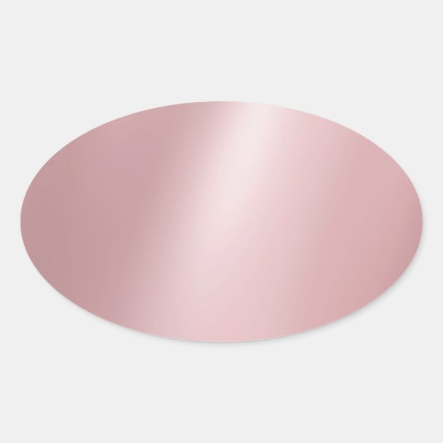Elegant Rose Gold Blank Trendy Modern Template Oval Sticker (Front)