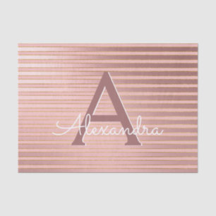 Elegant Rose Gold - Blush Pink Monogram Tissue Paper