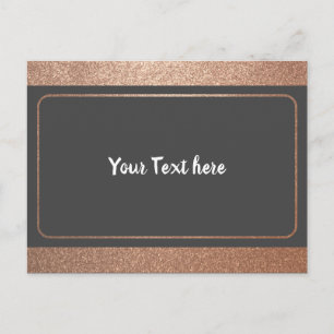 Elegant Rose Gold Border Frame Design Simple Plain Postcard