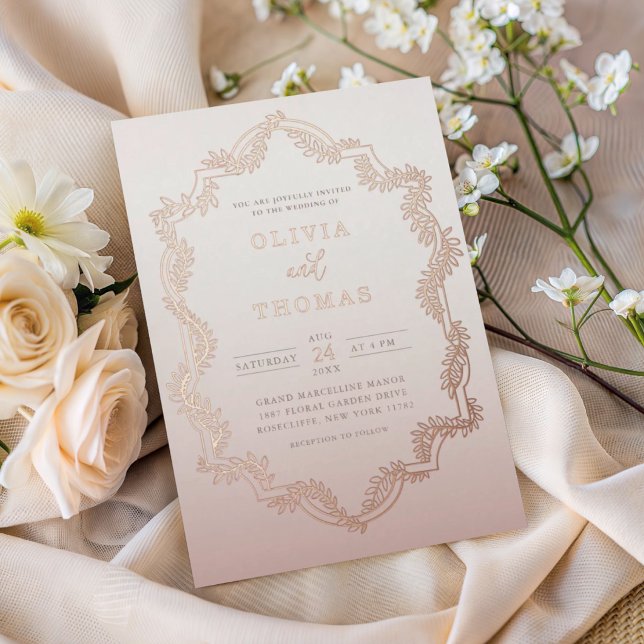 Elegant Rose Gold Botancial Frame Wedding (Creator Uploaded)