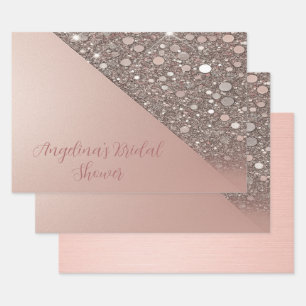 Elegant Rose Gold Bridal Shower Wrapping Paper Sheet