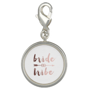 elegant rose gold bride tribe arrow wedding rings charm