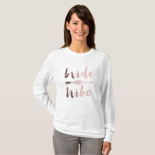 elegant rose gold bride tribe arrow wedding rings T-Shirt