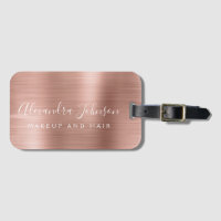 Elegant Rose Gold Brushed Metal Monogram Name